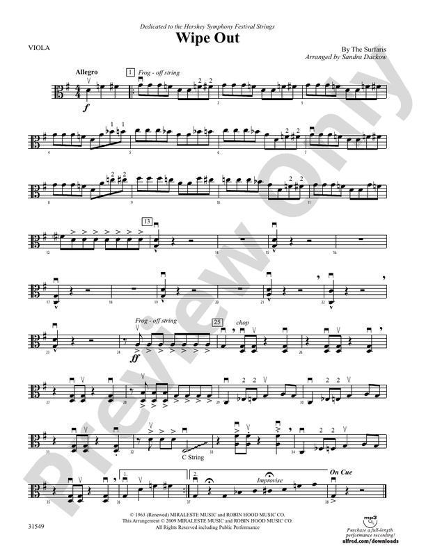 Wipe Out: Viola: Viola Part - Digital Sheet Music Download