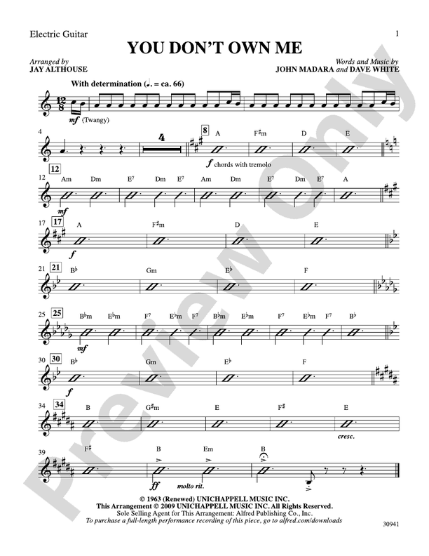 You Don'T Own Me: Guitar: Guitar Part - Digital Sheet Music Download