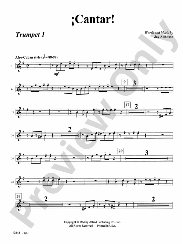 Cantar! (Sing!): 1st B-flat Trumpet