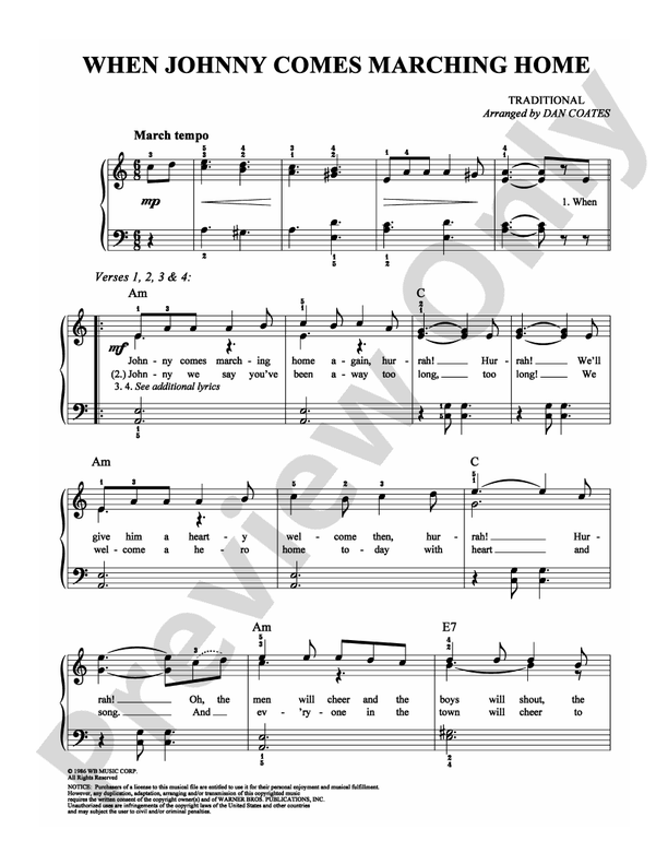 When Johnny Comes Marching Home Mitch Miller When Johnny Comes Marching Home: Easy Piano: Traditional - Digital
