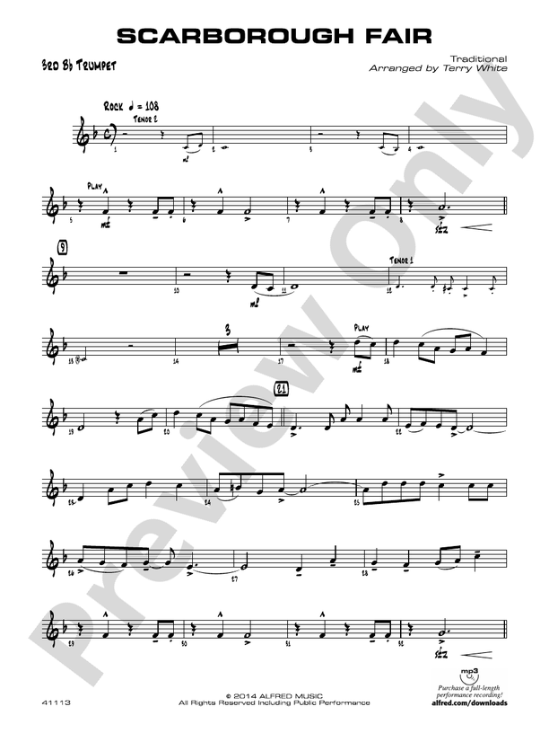 Song - Scarborough Fair - Choral and Vocal sheet music arrangements