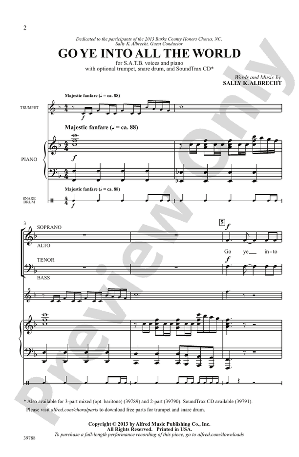 Go Ye Into All the World: SATB Choral Octavo: Sally K. Albrecht ...