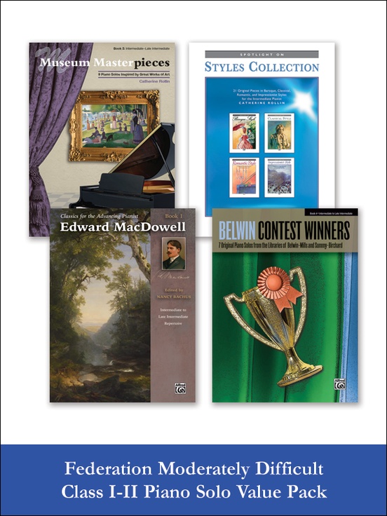 Federation Moderately Difficult Class I-II Piano Solo (Value Pack)