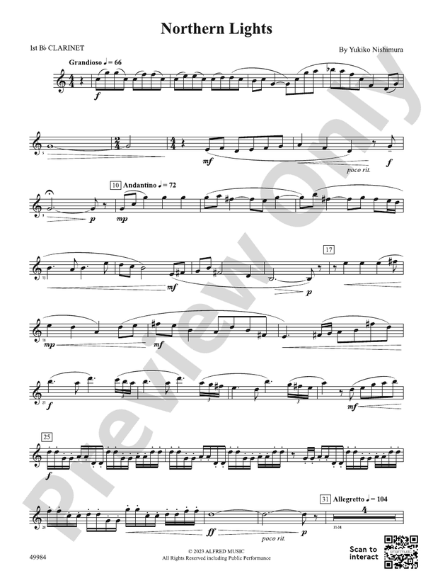 Northern Lights: 1st B-flat Clarinet: 1st B-flat Clarinet