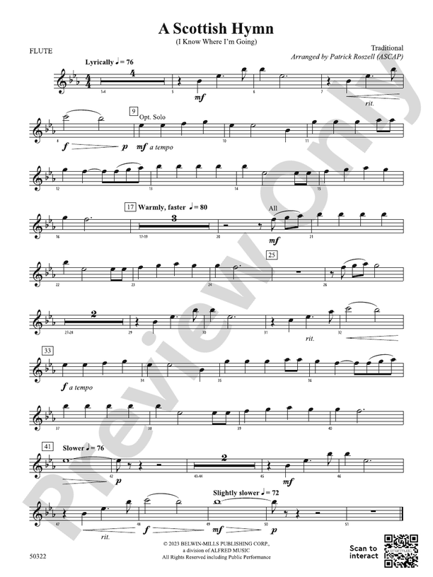 A Scottish Hymn: Flute: Flute Part - Digital Sheet Music Download