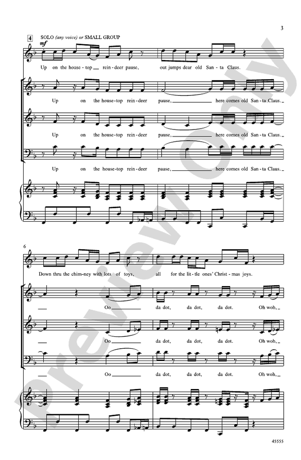 Up on the Housetop: 3-part mixed Choral Octavo - Digital Sheet Music ...