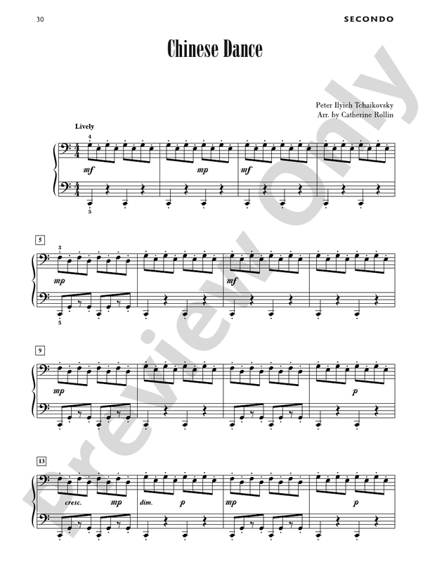 Chinese Dance - Piano Duet (1 Piano, 4 Hands)