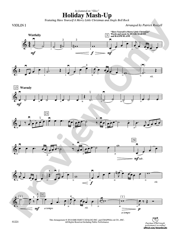 Holiday Mash Up 1st Violin 1st Violin Part Digital Sheet Music Download 7442