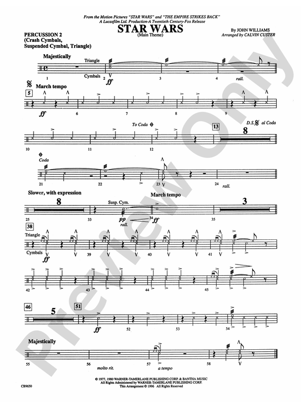 Star Wars® Main Theme 2nd Percussion 2nd Percussion Part Digital