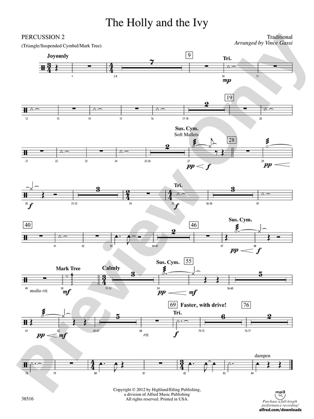 The Holly and the Ivy: String Orchestra Conductor Score & Parts - Digital  Sheet Music Download