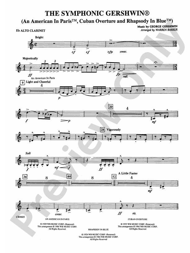 The Symphonic Gershwin Eflat Alto Eflat Alto Part