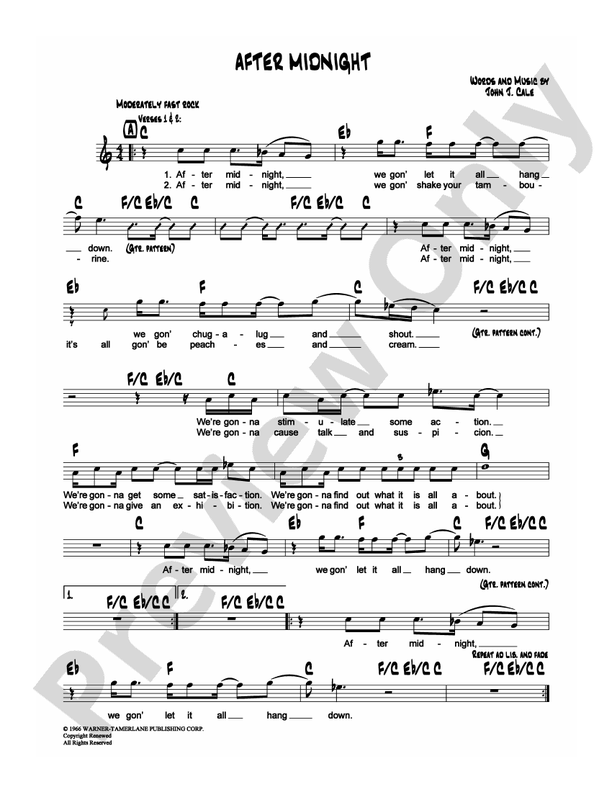 After Midnight: Lead Sheet: John J. Cale - Digital Sheet Music