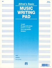 12 Stave Music Writing Pad (8 1/2" x 11")