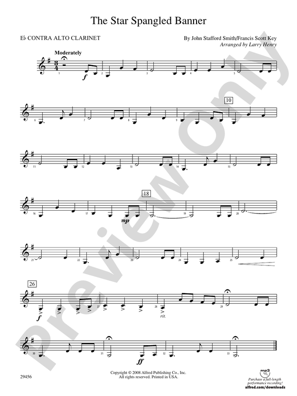 The StarSpangled Banner (wp) Eflat Contrabass (wp) Eflat