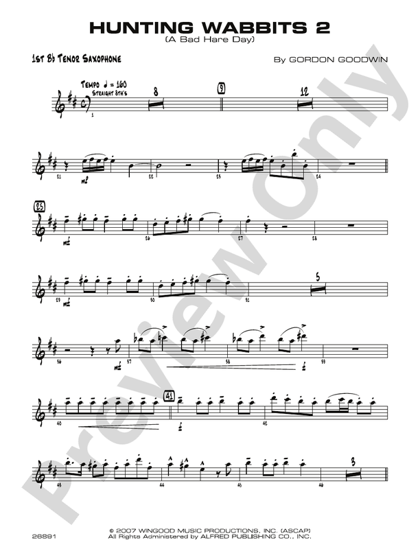 Hunting Wabbits 2 (A Bad Hare Day) Bflat Tenor Saxophone Bflat