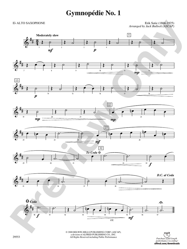 Partition piano Gnossienne N°1 - Erik Satie (Partition Digitale)