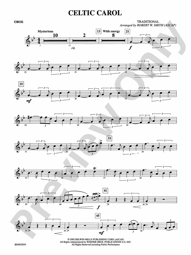 Celtic Carol Oboe Oboe Part Digital Sheet Music Download