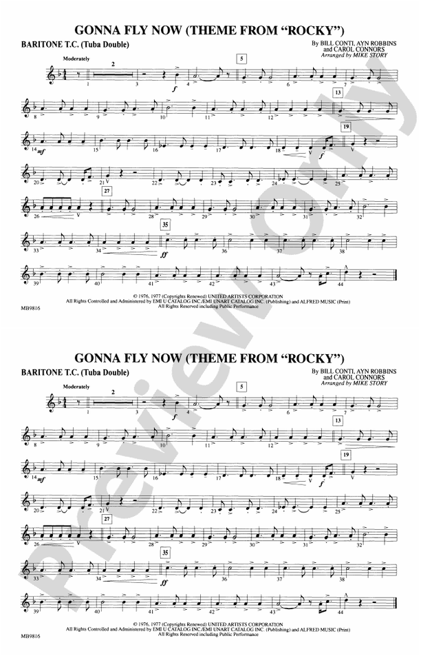 Gonna Fly Now Theme From Rocky Baritone Tc Baritone Tc Part Digital Sheet Music Download 9283