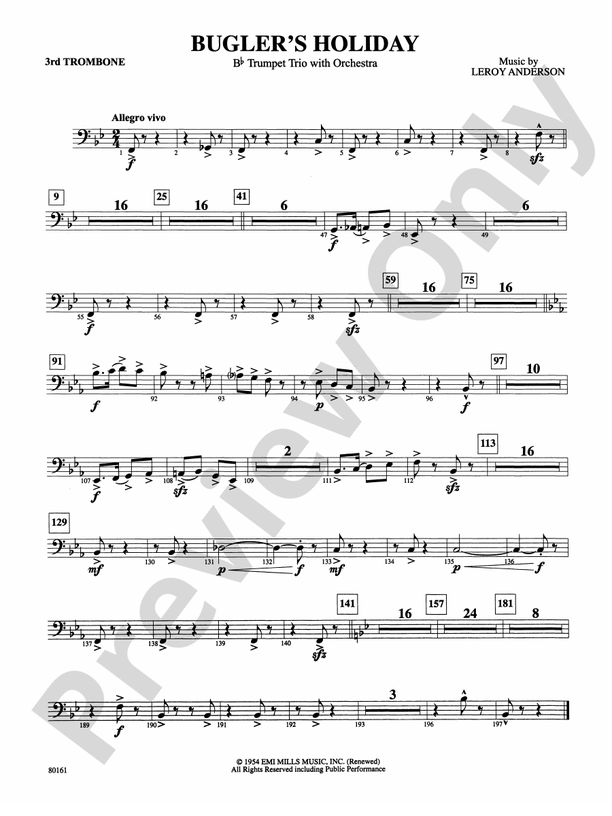 Bugler's Holiday 3rd Trombone 3rd Trombone Part Digital Sheet Music