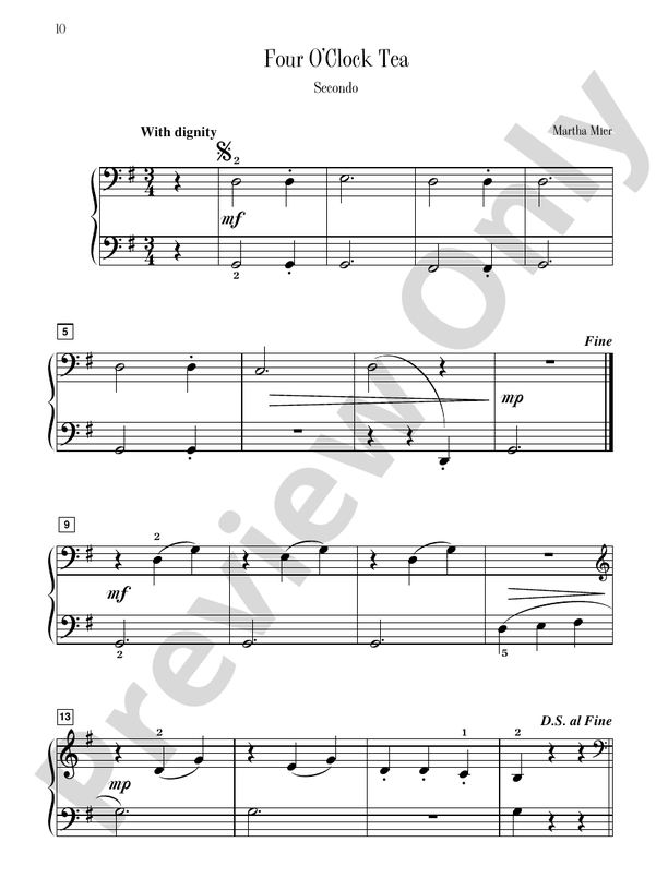 Four O'Clock Tea - Piano Duet (1 Piano, 4 Hands)