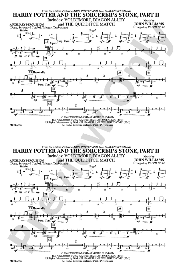 Harry Potter and the Sorcerer's Stone, Part II Auxiliary Percussion
