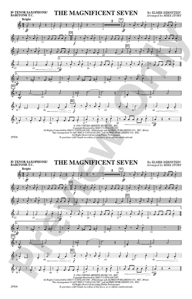 The Magnificent Seven: Bb Tenor Saxophone/Bartione Treble Clef