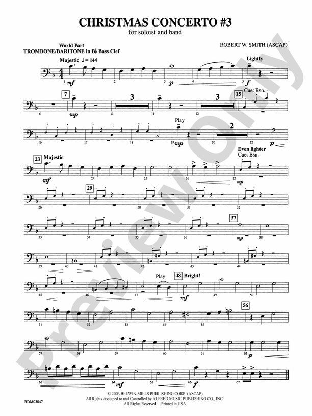 Christmas Concerto 3 (for Soloist and Band) (wp) 1st Bflat Trombone