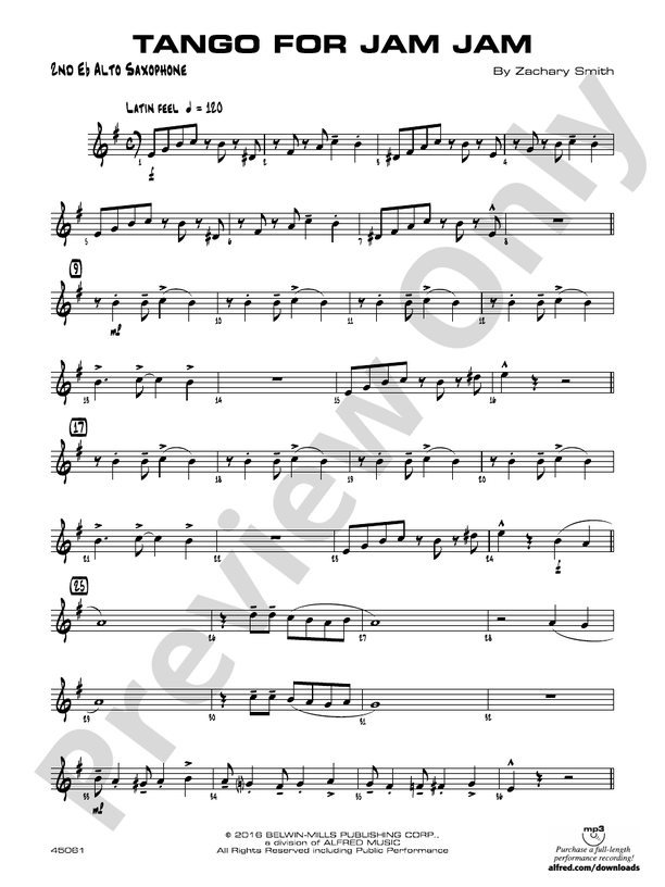 Tango for Jam Jam 2nd Eflat Alto Saxophone 2nd Eflat Alto Saxophone