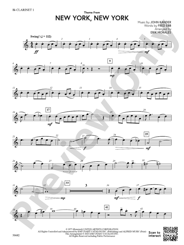 Theme from new york new york 1st b flat clarinet 1st b flat clarinet