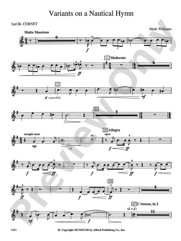 Variations On A Nautical Hymn: 2nd B-flat Cornet: 2nd B-flat Cornet ...