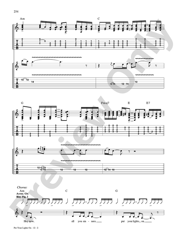 Put Your Lights On Guitar Santana Digital Sheet Music Download