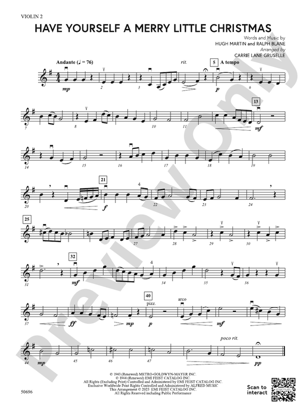 Have Yourself a Merry Little Christmas 2nd Violin 2nd Violin Part