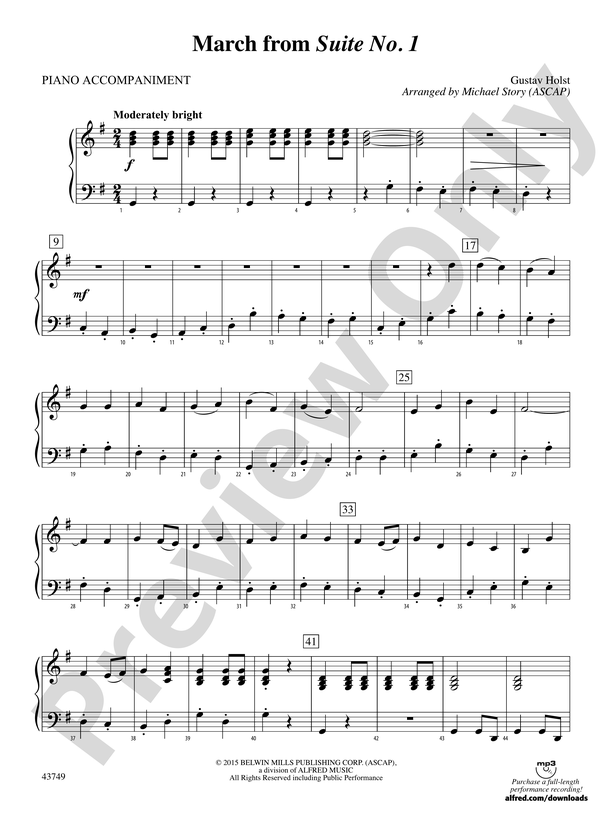 March from Suite No. 1: Piano Accompaniment