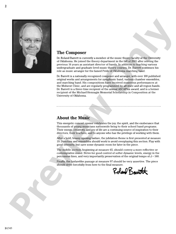 Fanfare and Jubilation Score Roland Barrett Digital Sheet Music