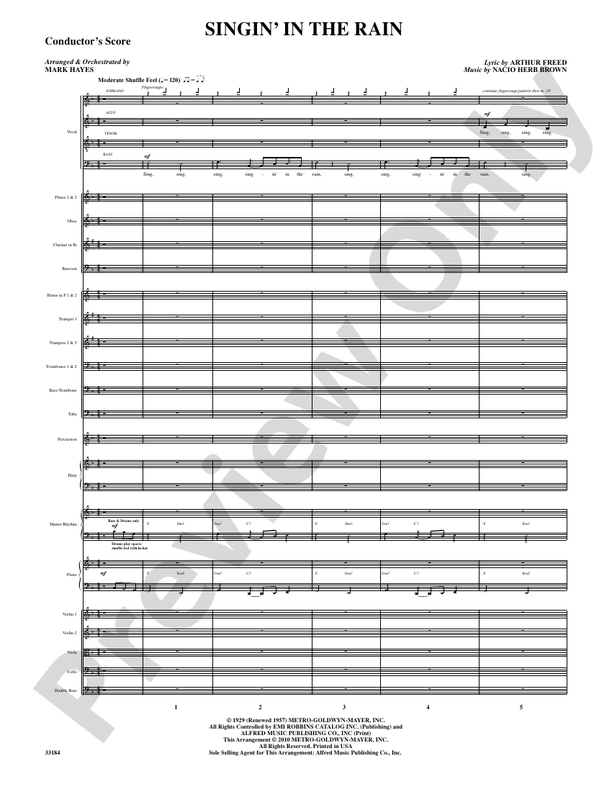 Singin' in the Rain: Score: Choir Score - Digital Sheet Music Download