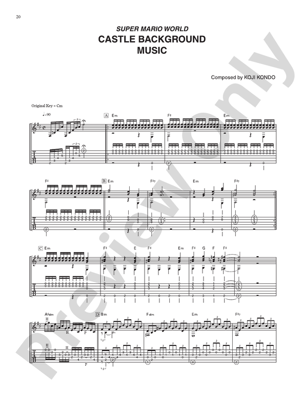 Super Mario World Castle Background Music: Guitar - Digital Sheet Music  Download: Nintendo®