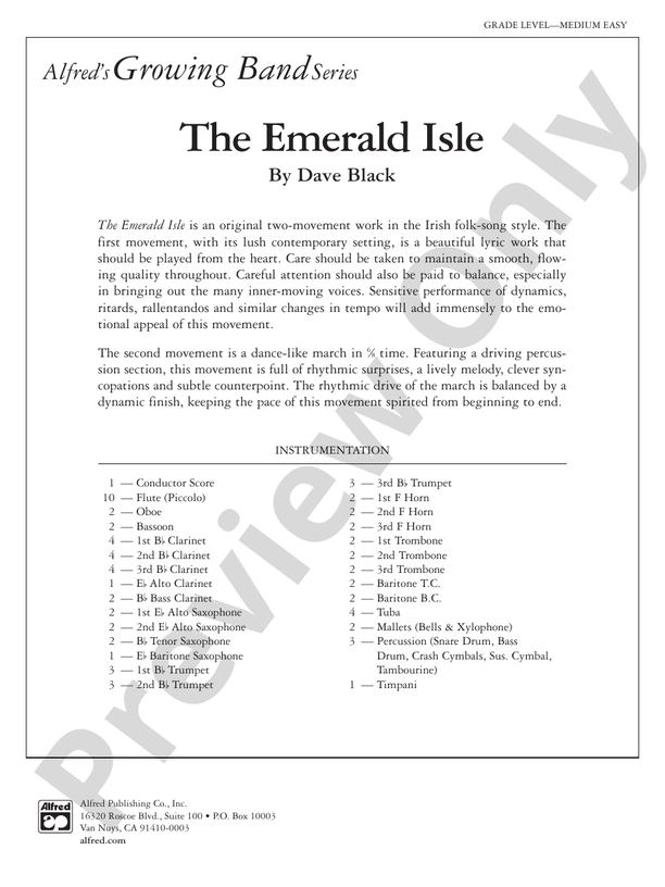 The Emerald Isle Score Concert Band Score Digital Sheet Music Download