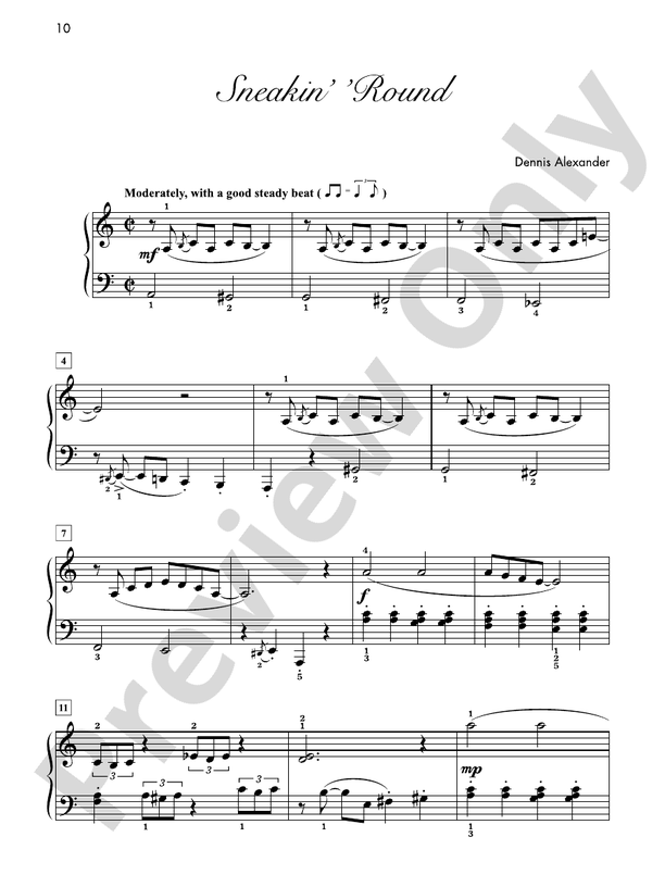Sneakin' 'Round - Piano Solo