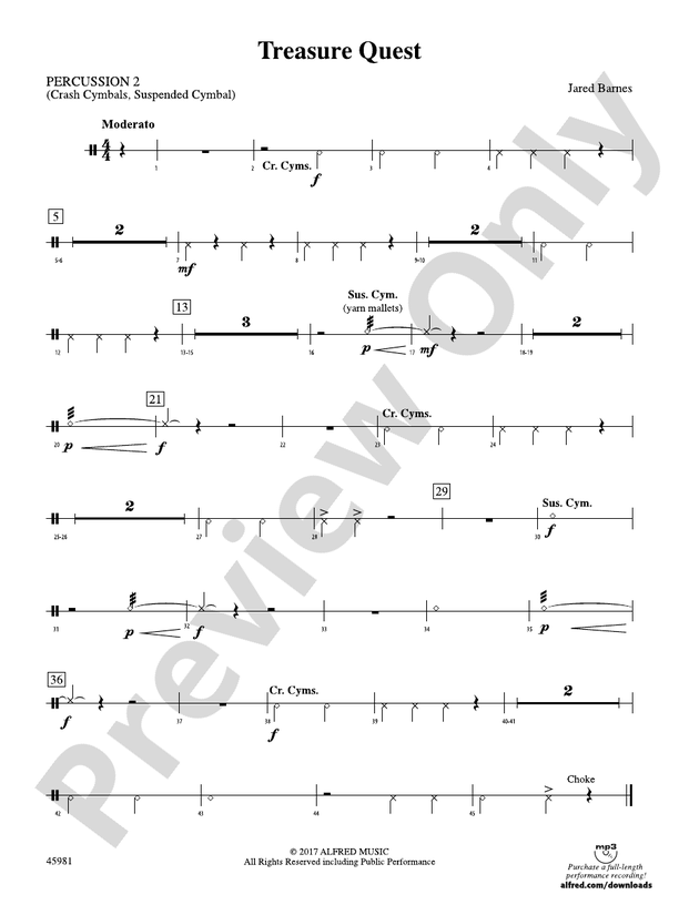 Treasure Quest 2nd Percussion 2nd Percussion Part Digital Sheet