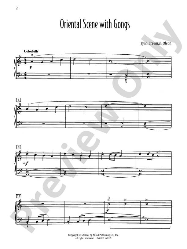 Oriental Scene with Gongs - Piano Solo