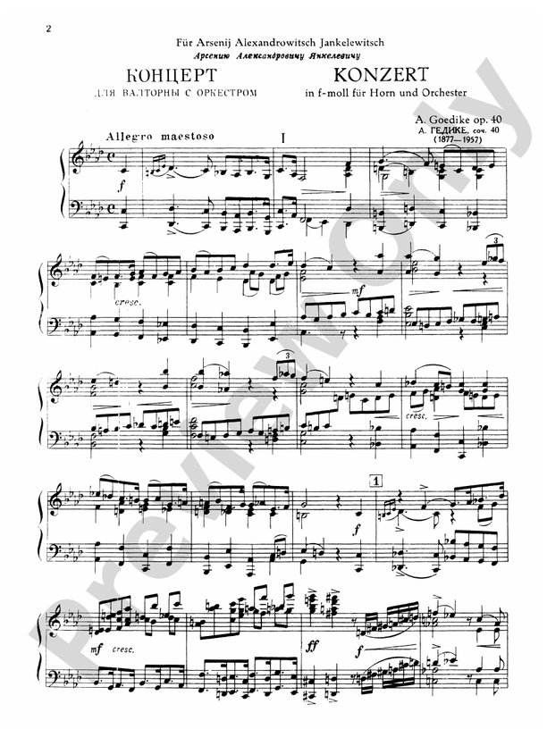 Goedicke: Concerto in F Major, Op. 40