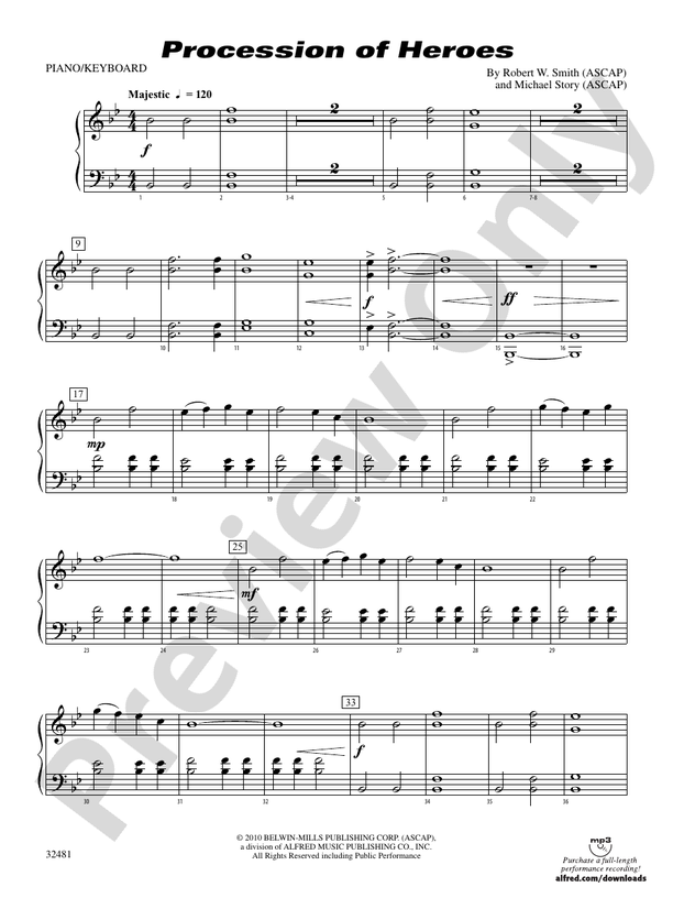 Procession of Heroes: Piano Accompaniment: Piano Accompaniment Part ...