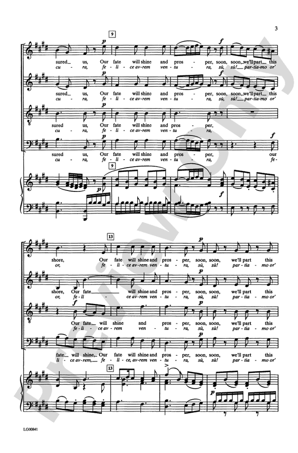 Placido e il mar (Calm Is the Sea) SATB Choral Octavo Wolfgang