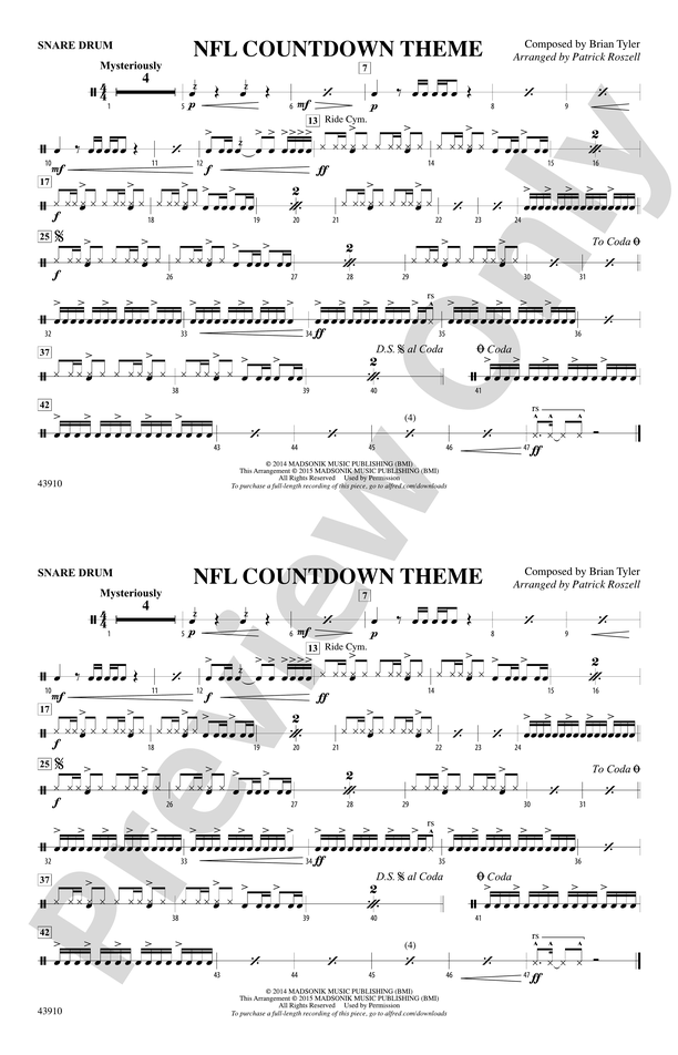 NFL Countdown Theme arr. Patrick Roszell