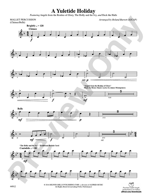 A Yuletide Holiday Mallets Mallets Part Digital Sheet Music Download