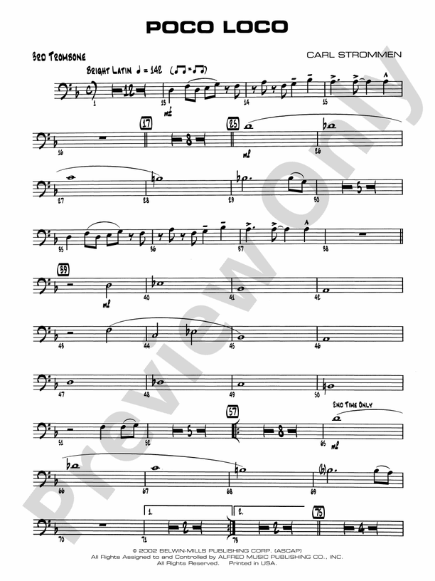 Poco Loco: 3rd Trombone: 3rd Trombone Part - Digital Sheet Music Download