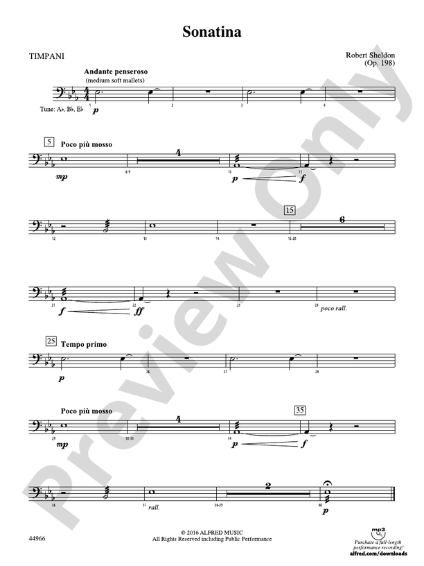 Sonatina Timpani Timpani Part Digital Sheet Music Download