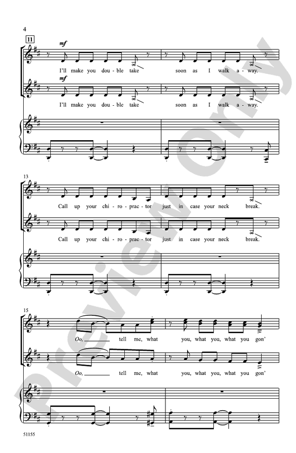 Made You Look Ssa Choral Octavo Meghan Trainor Digital Sheet Music 9940