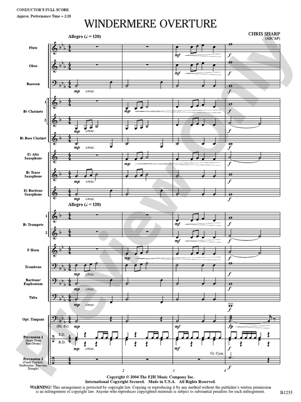 Windermere Overture: Score: : Chris Sharp - Digital Sheet