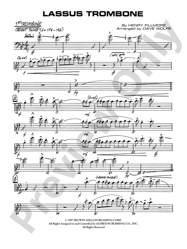 Lassus Trombone 1st Trombone 1st Trombone Part Digital Sheet Music